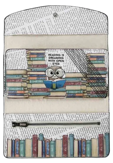 Women Beige Wallet - The Wise Owl Design - 