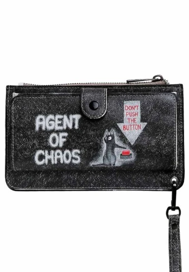 Women Black Wallet - Agent of Chaos Design - 