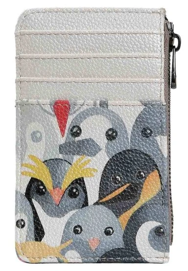 Women Gray Wallet - Penguins Design - 