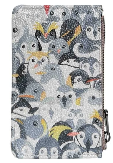 Women Gray Wallet - Penguins Design - 