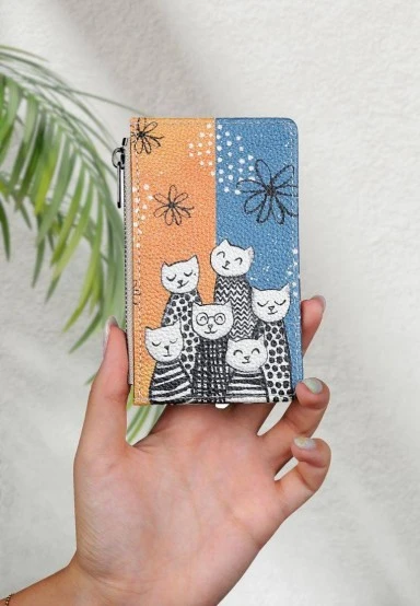 Women Multicolor Wallet - Family Portrait Design - 
