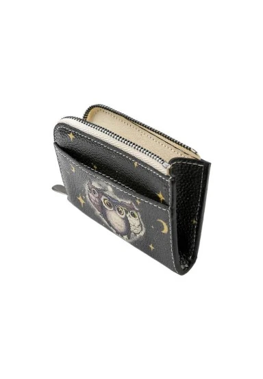 Women Navy Wallet - Owls Family Design - 