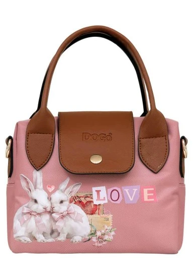 Women Vegan Beige Medium Purse - Bunny Love Design - 