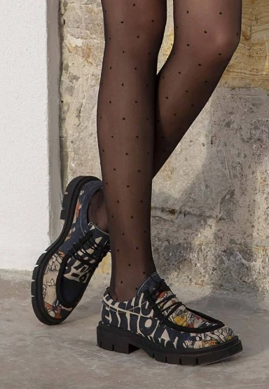Women Vegan Black Loafers - Supper Design - 