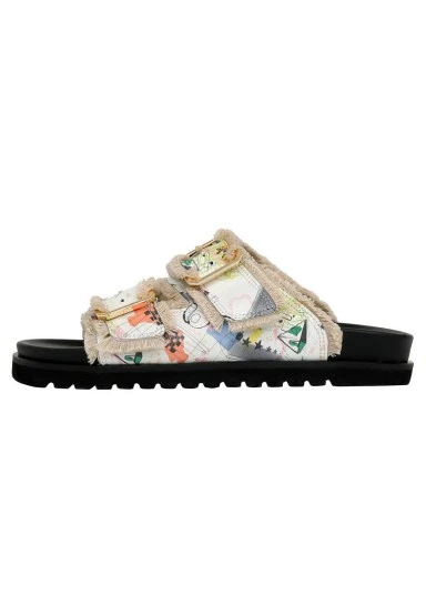Women Vegan Black Slippers - Minimal Crisis Design - 
