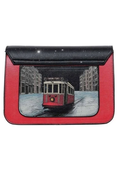 Women Vegan Leather Black Purse - Paws on Taksim Design - 