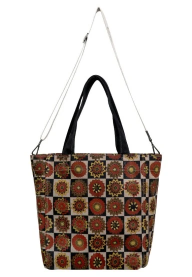 Women Vegan Brown Large Tote Bag - Sepia Dreams Design - 
