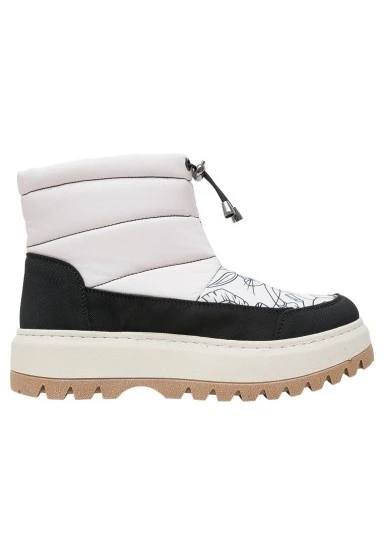 Women Vegan Cream Long Boots - Looney Tunes Chasing Tunes Design - 