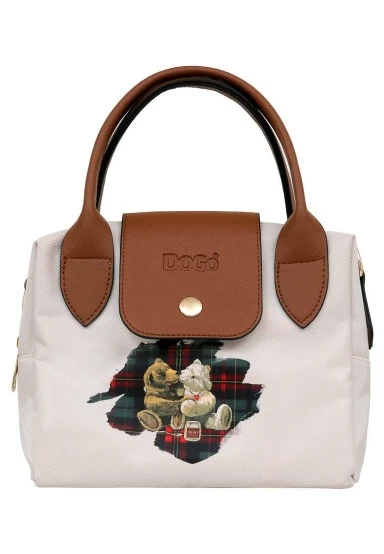 Women Vegan Cream Medium Purse - Teddy Bear Design - 