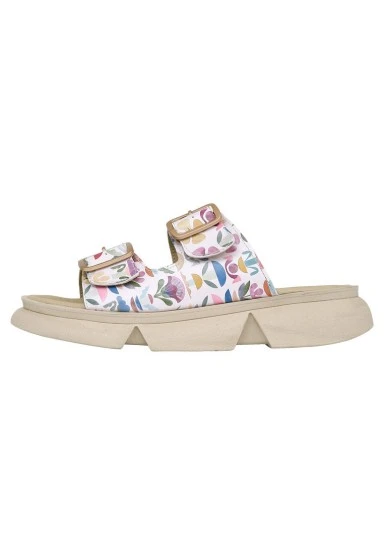 Women Vegan Cream Slippers - Totemic Garden Design - 