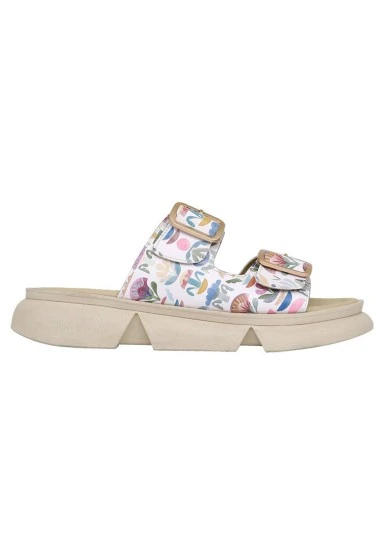 Women Vegan Cream Slippers - Totemic Garden Design - 