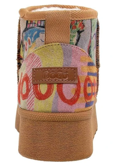 Women Vegan Leather Multicolor Plush Lined Ankle Boots - Live and Save Design - 