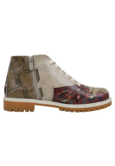 Women Vegan Leather Beige Ankle Boots - I Watch and Judge Design - 