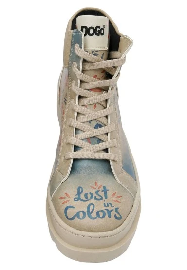 Women Vegan Leather Beige Boots - Lost in Colors Design - 