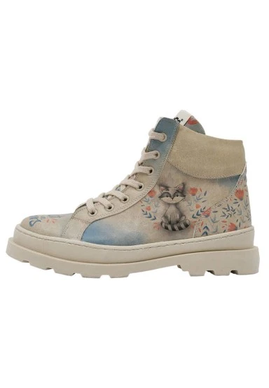 Women Vegan Leather Beige Boots - Lost in Colors Design - 