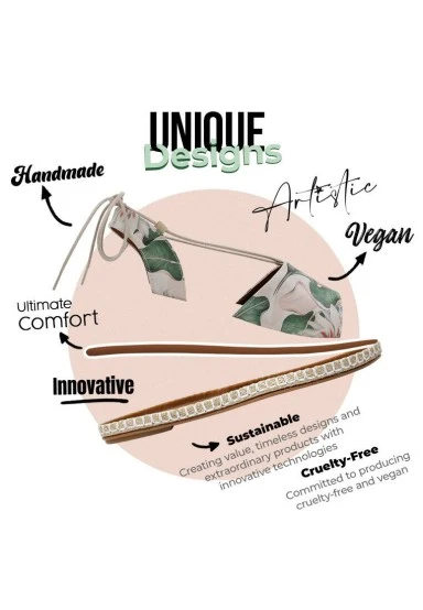 Women Vegan Leather Beige Lace Up Sandals - Wings to Fly Design - 