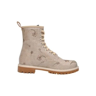 Women Vegan Leather Beige Long Boots - There Is Always Hope Design - 