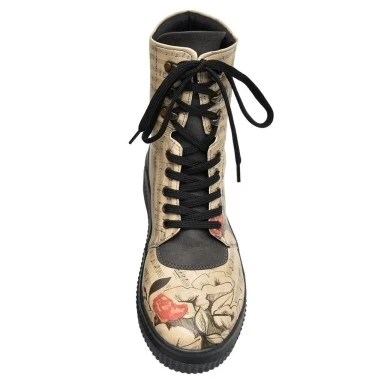 Women Vegan Leather Beige Long Boots - Music on World off Design - 