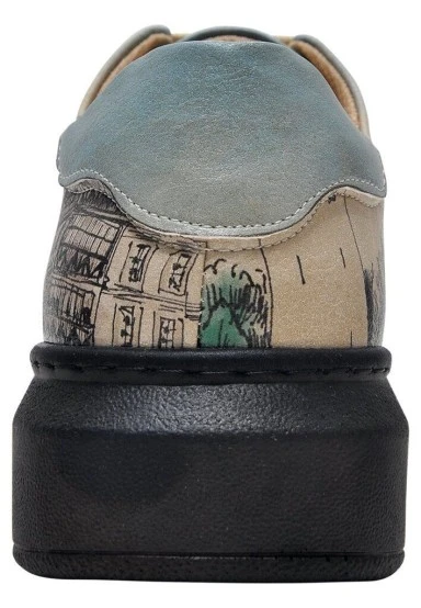 Women Vegan Leather Beige Sneakers - Take a Walk Design - 