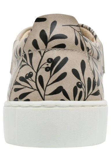 Women Vegan Leather Beige Sneakers - Best Buddies Design - 