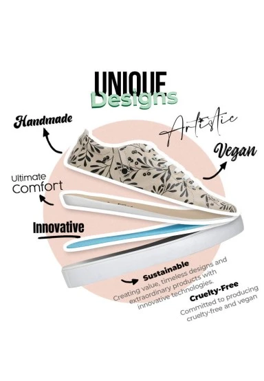 Women Vegan Leather Beige Sneakers - Best Buddies Design - 