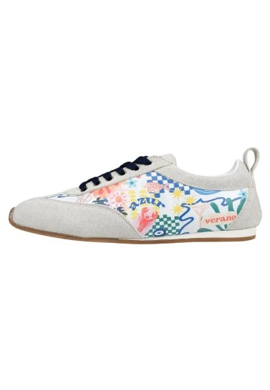 Women Vegan Leather Beige Sneakers - Azur Design - 