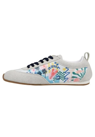 Women Vegan Leather Beige Sneakers - Azur Design - 