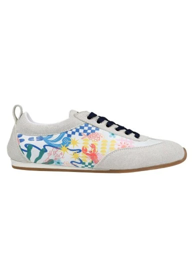 Women Vegan Leather Beige Sneakers - Azur Design - 