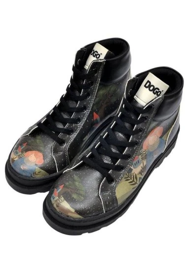 Women Vegan Leather Black Boots - Save the Bird Design - 