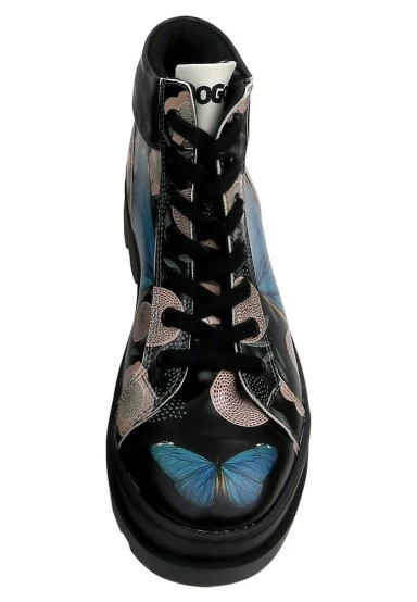 Women Vegan Leather Black Boots - Be the Change Design - 