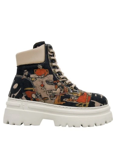 Women Vegan Leather Black Boots - Supper Design - 