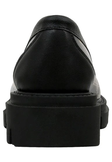 Women Vegan Leather Black Loafers - The Model Book Of Calligraphy Design - 