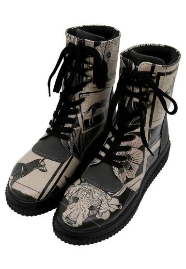 Women Vegan Leather Black Long Boots - Bad Boy Design - 