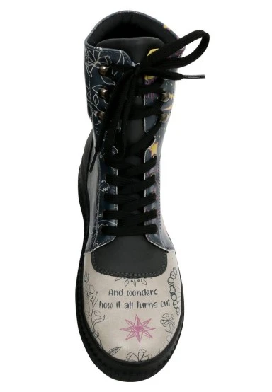 Women Vegan Leather Black Long Boots - And Wonders How It All Turns Out Design - 
