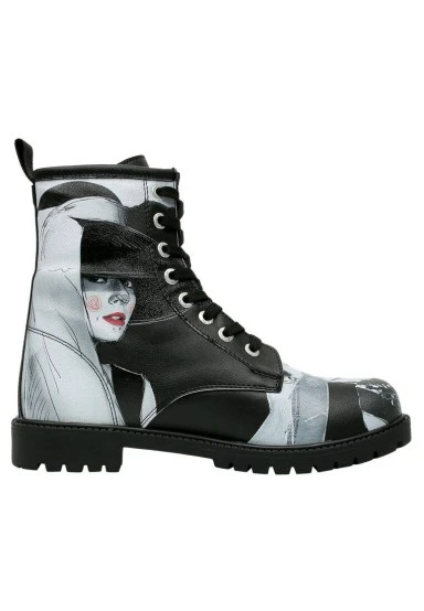 Women Vegan Leather Black Long Boots - Go Back to Being Yourself Design - 