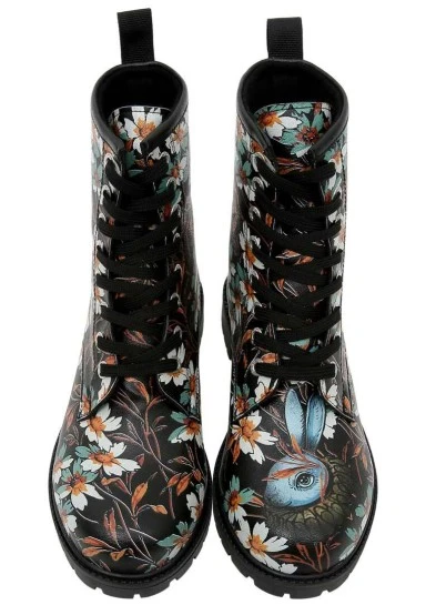 Women Vegan Leather Black Long Boots - Are You Lost Design - 