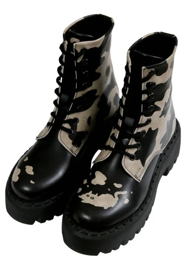 Women Vegan Leather Black Long Boots - Cowie Design - 