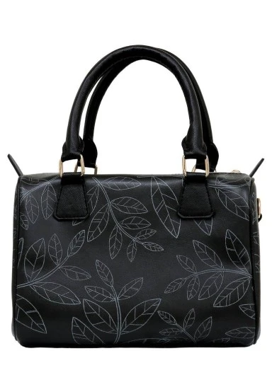 Women Vegan Leather Black Purse - Find the Cat Design - 