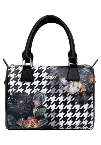Women Vegan Leather Black Purse - Black Majestic Garden Design - 