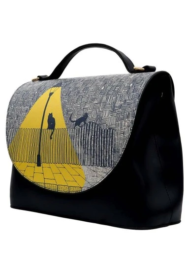 Women Vegan Leather Black Purse - Florasancat Design - 
