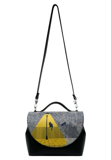 Women Vegan Leather Black Purse - Florasancat Design - 