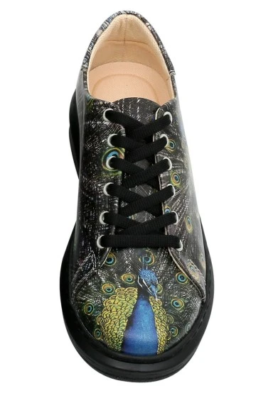 Women Vegan Leather Black Sneakers - All Beauty is in You Design - 