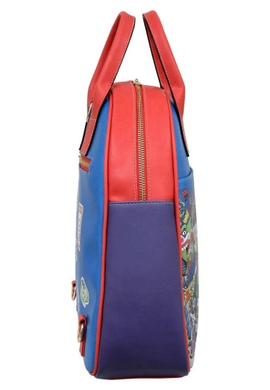 Women Vegan Leather Blue Backpack - Warner Bros Dc Villains Design - 