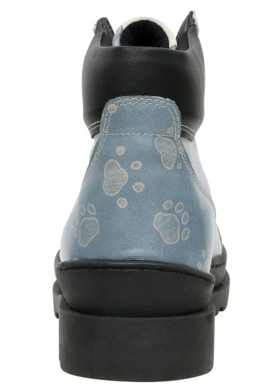 Women Vegan Leather Blue Boots - I Have Cattitude Design - 