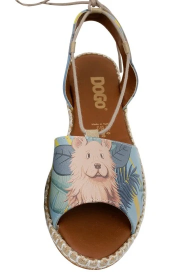 Women Vegan Leather Blue Lace Up Sandals - To the Beach Design - 
