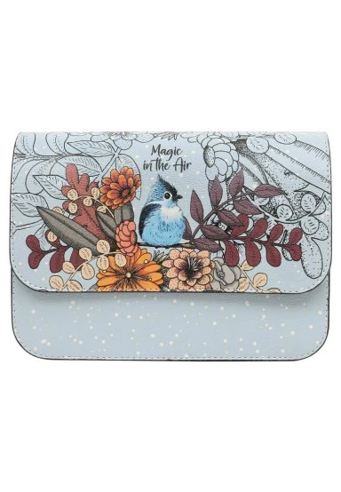 Women Vegan Leather Blue Purse - Magic in The Air Design - 