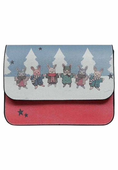 Women Vegan Leather Blue Purse - Toasty Dance Design - 