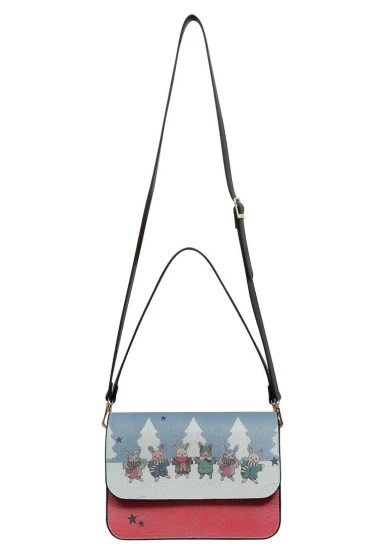 Women Vegan Leather Blue Purse - Toasty Dance Design - 