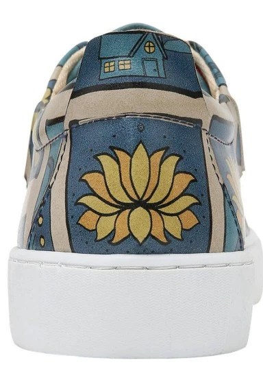 Women Vegan Leather Blue Sneakers - It is a New Day Design - 