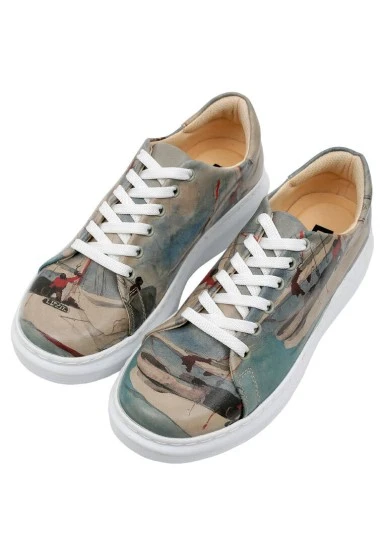 Women Vegan Leather Blue Sneakers - Hey Sailor Design - 